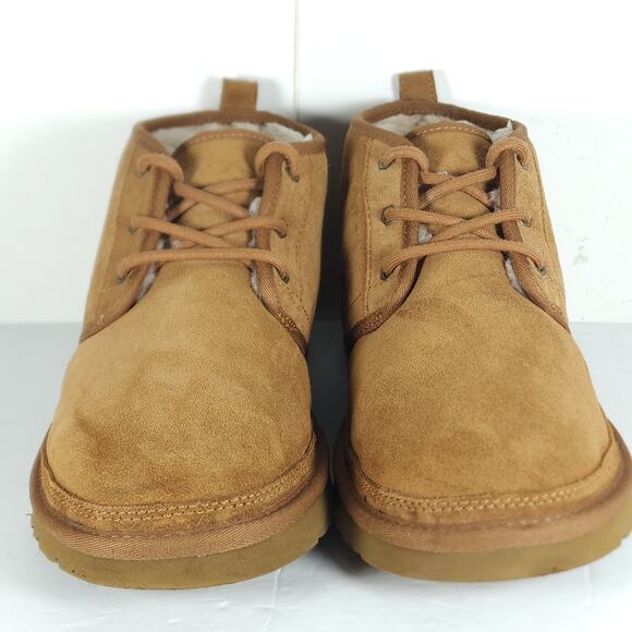 UGG Men's Neumel US 12 Chestnut Suede Sheepskin Lined LaceUp Ankle Chukka Boots - Picture 4 of 16